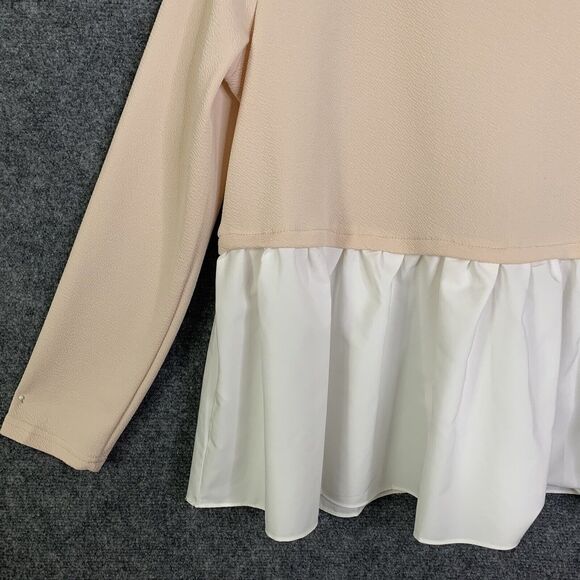 Hope Pullover 1 Pc Sweater & Shirt Ruffle Elastic Neck Nude Pink Babydoll Sz 8 - Picture 4 of 11